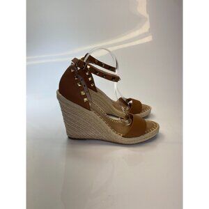 Steven New York Women's Peni Studded Wedge Sandal - Cognac Sz 11